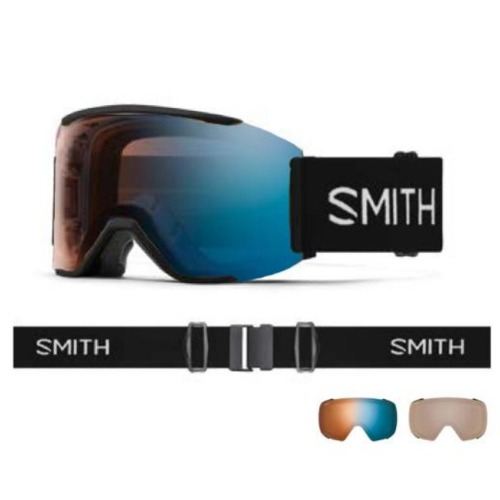 예약판매 2425 스미스 고글 스쿼드맥 SMITH SQUAD MAG BLACK CP PT BLUE MIRROR 변색렌즈 + STORM AMBER 보너스렌즈